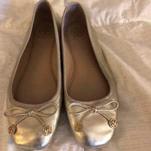Gold Tory Burch flats